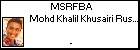 MSRFBA Mohd Khalil Khusairi Rushdan